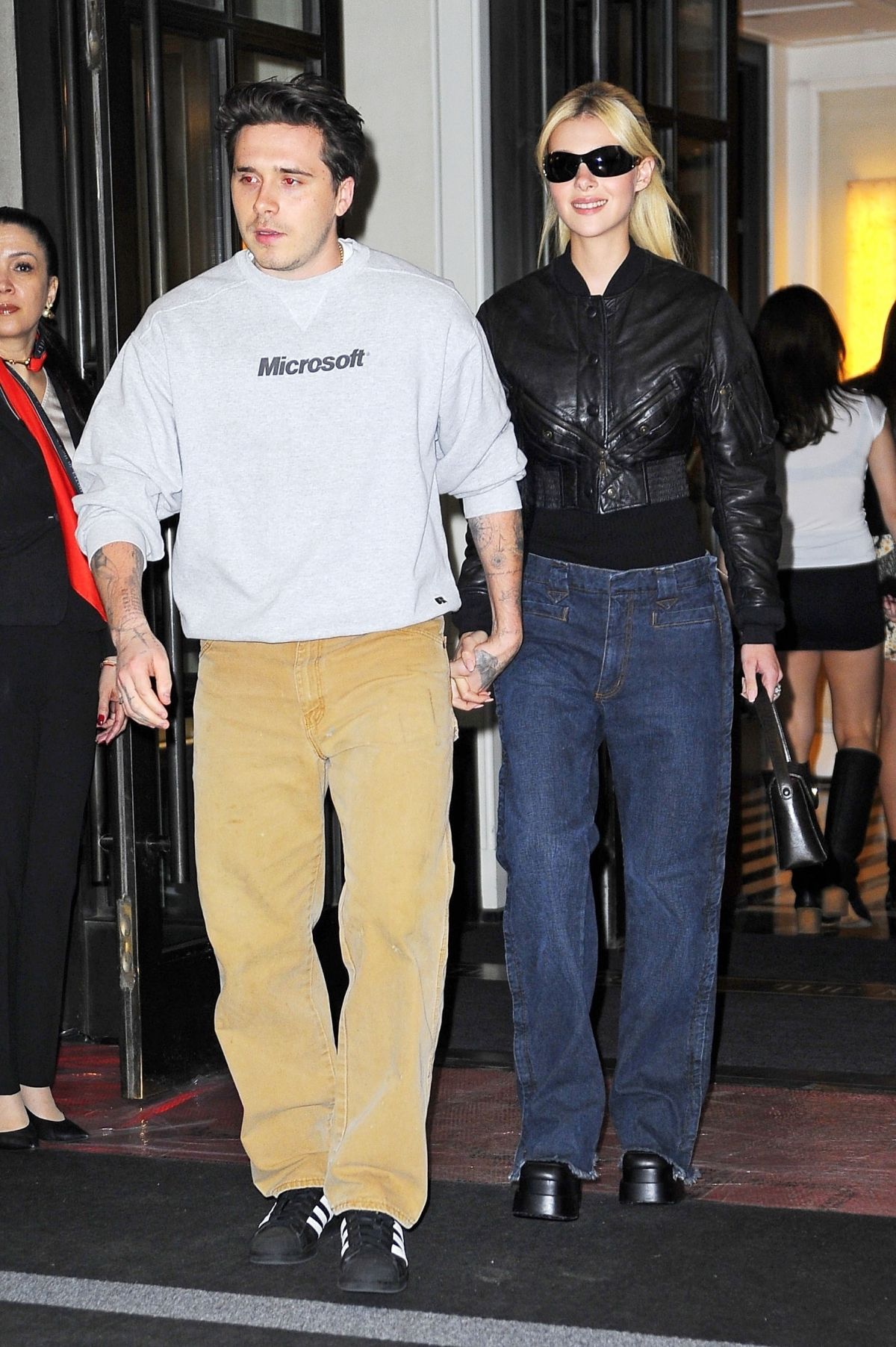 NICOLA PELTZ and Brooklyn Beckham Leaves Mark Hotel in New York 05/01 ...