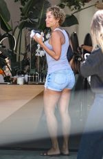 NICOLE MURPHY in a Denim Shorts Heading to a Spa in Beverly Hills 05/17/2022