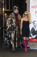 PAMELA ANDERSON Leaves Broadway in New York 05/13/2022