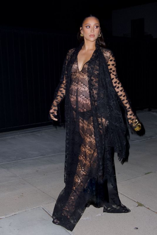 Pregnant SHAY MITCHELL Night Out in West Hollywood 05/08/2022