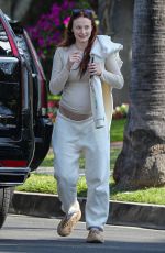 Pregnant SOPHIE TURNER Leaves W Hotel in Hollywood 05/18/2022