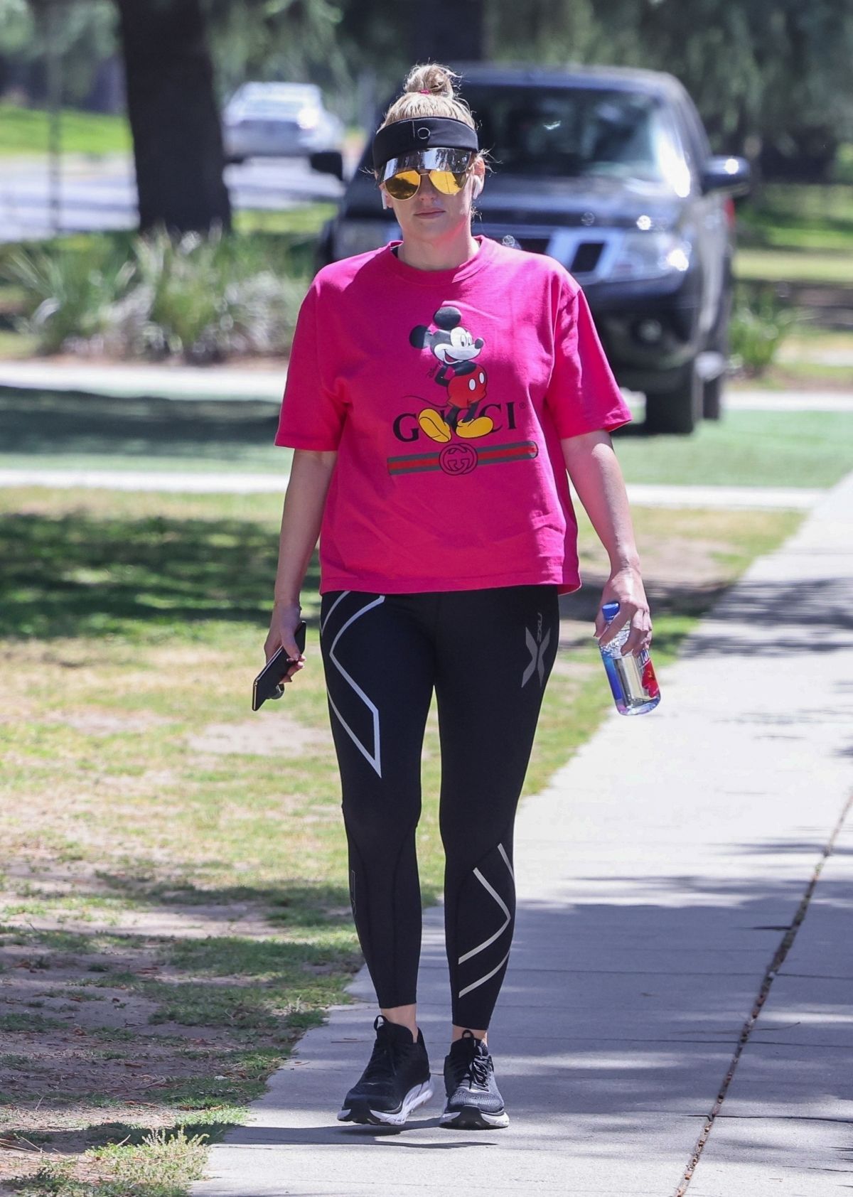 REBEL WILSON in a Gucci Mickey Mouse Tee Out in Griffith Park in Los ...