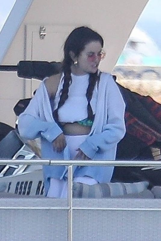 SELENA GOMEZ Celebrates Memorial Day with Friends at a Luxury Yacht in Malibu 05/31/2022