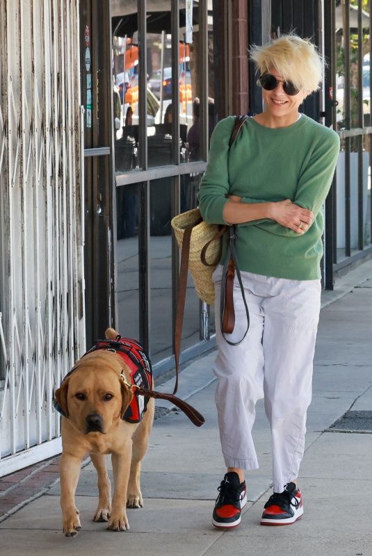 SELMA BLAIR Out with Her Service Dog in Studio City 05/06/2022