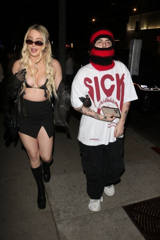 TANA MONGEAU Out with Chris Miles to Celebrates His 23rd Birthday in Los Angeles 05/03/2022