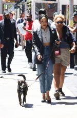 TESSA THOMPSON Out for Lunch with a friend and Her Dog in New York 05/10/2022