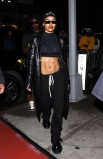 TEYANA TAYLOR Arrives Back at Mark Hotel in New York 05/01/2022