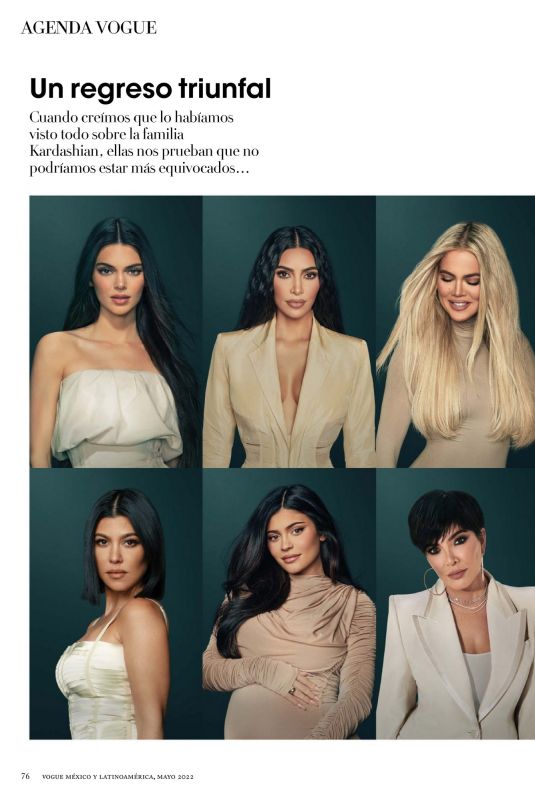 THE KARDASHIAN FAMILY in Vogue magazine, Mexico May 2022