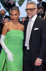 TINA KUNAKEY and Vincent Cassel at Crimes of the Future Premiere at 75th Annual Cannes Film Festival 05/23/2022
