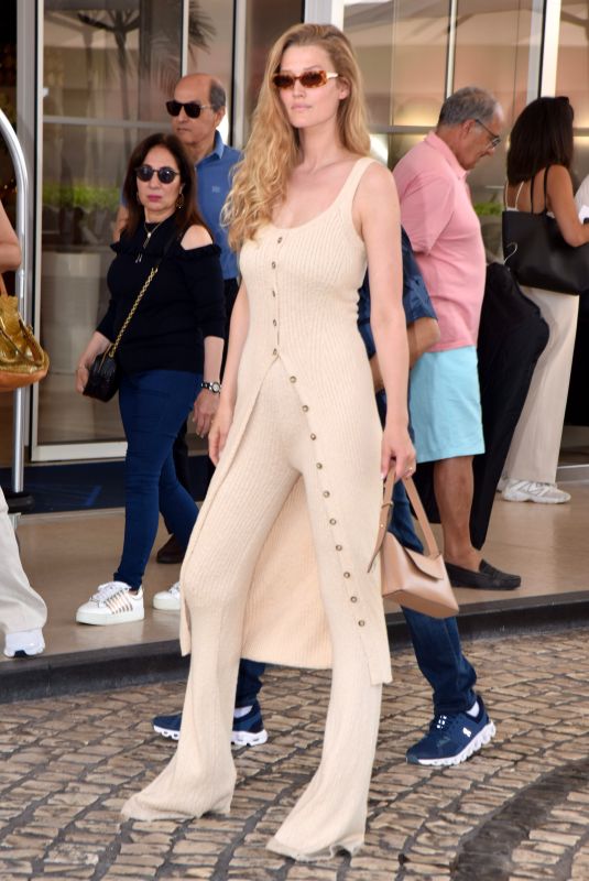 TONI GARRN Leaves Hotel Martinez in Cannes 05/21/2022