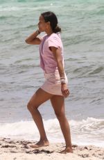 ZOE SALDANA Out at a Beach in Miami Beach 05/09/2022