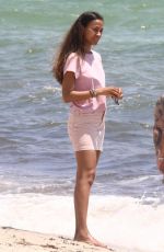 ZOE SALDANA Out at a Beach in Miami Beach 05/09/2022