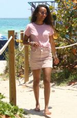 ZOE SALDANA Out at a Beach in Miami Beach 05/09/2022