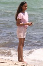ZOE SALDANA Out at a Beach in Miami Beach 05/09/2022