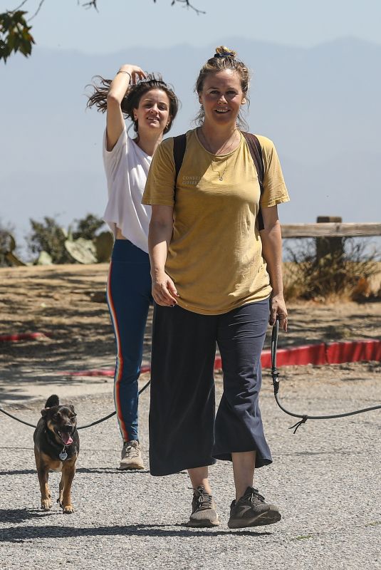 ALICIA SILVERSTONE Hiking with Her Dogs and Friend in Hollywood 06/15/2022