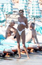 ALINA BAIKOVA in a White Bikini at a Beach in Mykonos 06/16/2022
