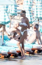 ALINA BAIKOVA in a White Bikini at a Beach in Mykonos 06/16/2022