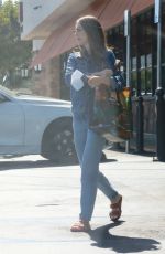 ALISON BRIE in Double Denim Shopping at Gelson