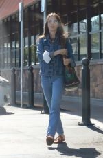 ALISON BRIE in Double Denim Shopping at Gelson