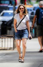 AMY BRENNEMAN in Denim Shorts Out in New York 06/14/2022