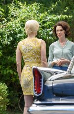ANNE HATHAWAY and JESSICA CHASTAIN on the Set of Mother