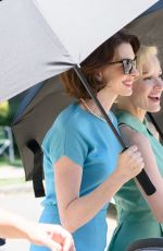 ANNE HATHAWAY and JESSICA CHASTAIN on the Set of Mother