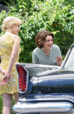ANNE HATHAWAY and JESSICA CHASTAIN on the Set of Mother