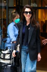 ANNE HATHAWAY Leaves Her Hotel in New York 06/07/2022