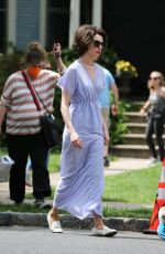ANNE HATHAWAY on the Set of Mother