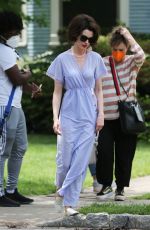 ANNE HATHAWAY on the Set of Mother
