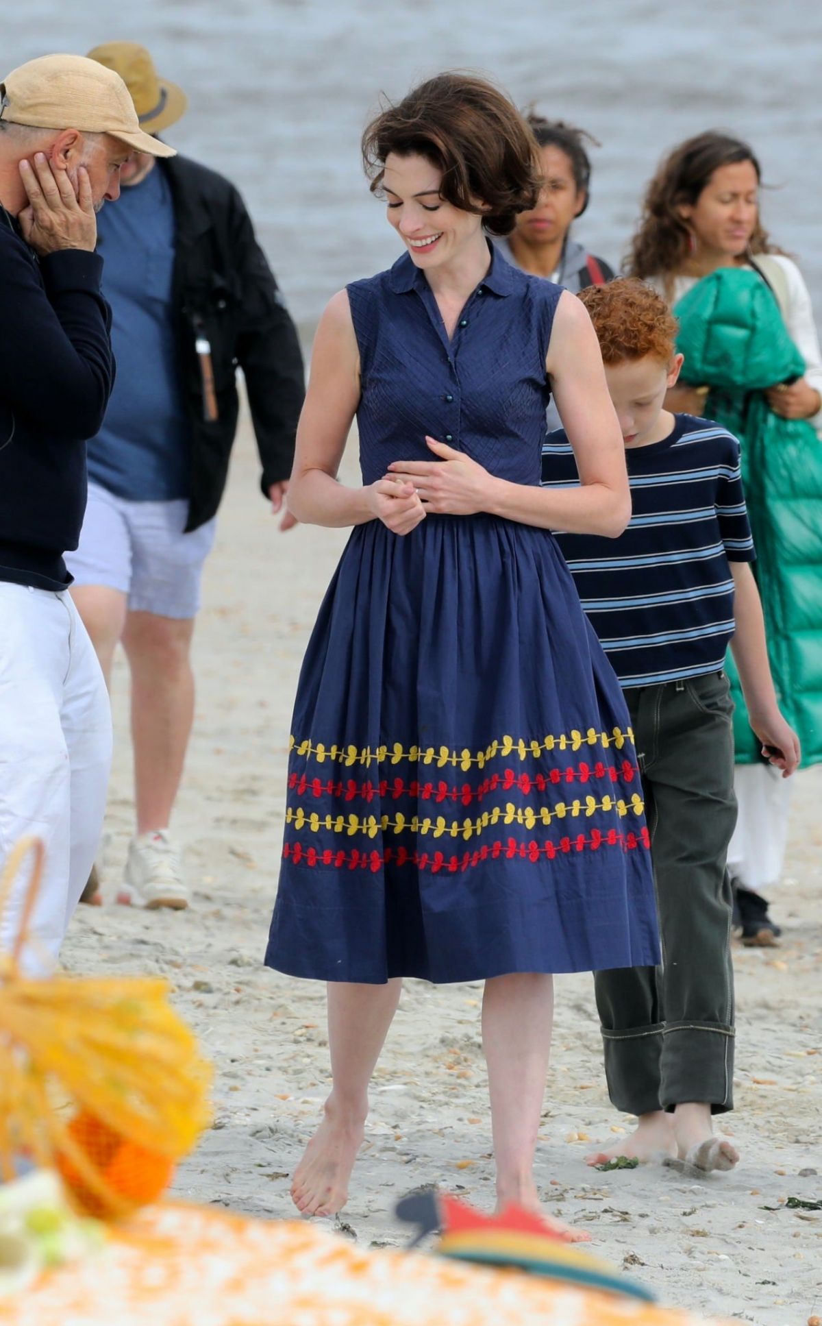 ANNE HATHAWAY on the Set of Mother’s Instinct in Port Monmouth 06/20 ...