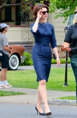 ANNE HATHAWAY on the Set of Mother