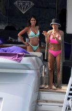 ANTONELA ROCCUZZO and DANIELLA SEMAAN in Bikinis at a Yacht in Ibiza 06/20/2022