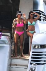 ANTONELA ROCCUZZO and DANIELLA SEMAAN in Bikinis at a Yacht in Ibiza 06/20/2022