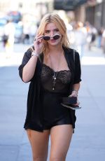 BELLA THORNE Leaves a Business Meeting in New York 06/14/2022