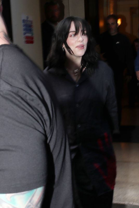 BILLIE EILISH Arrives at Late Late Show with James Corden in London 06/27/2022
