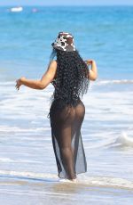 BLAC CHYNA Out at a Beach in Malibu 06/25/2022
