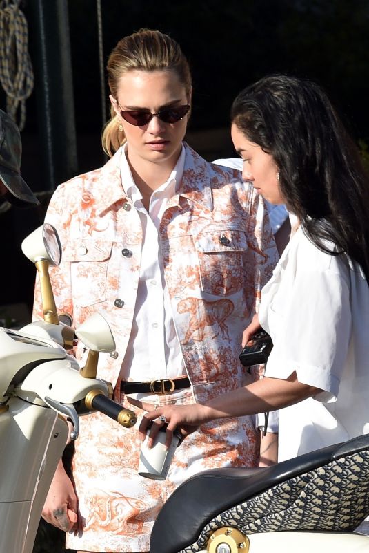 CARA DELEVINGNE on the Set of a Christian Dior Photoshoot in Portofino 06/07/2022