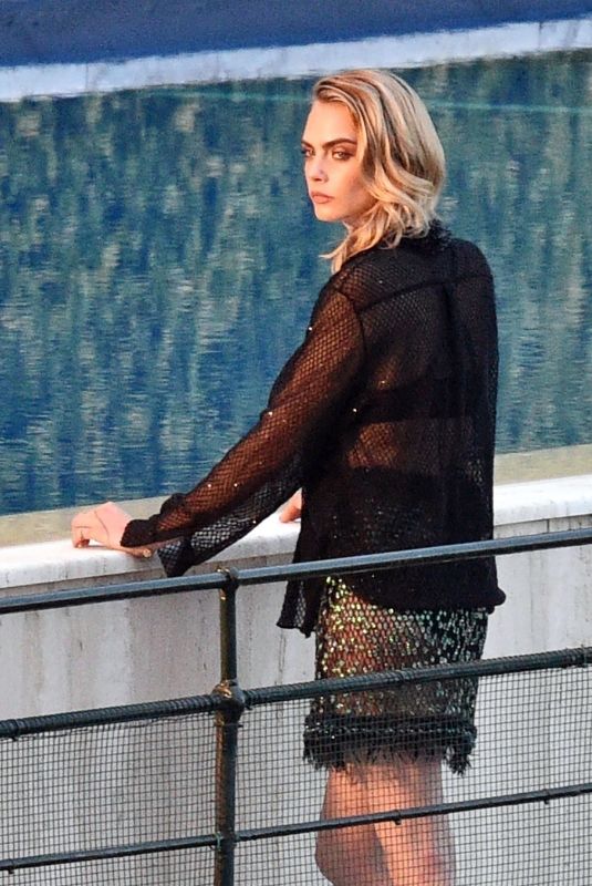 CARA DELEVINGNE on the Set of Christian Dior Photoshoot in Portofino 06/06/2022