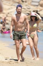 CATHERINE HARDING in Bikini and Jorginho at a Beach in Mykonos 06/16/2022