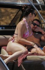 CATHERINE HARDING in Bikini and Jorginho at a Boat in Mykonos 06/17/2022