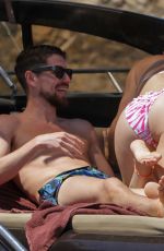 CATHERINE HARDING in Bikini and Jorginho at a Boat in Mykonos 06/17/2022