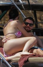 CATHERINE HARDING in Bikini and Jorginho at a Boat in Mykonos 06/17/2022