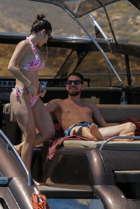 CATHERINE HARDING in Bikini and Jorginho at a Boat in Mykonos 06/17/2022