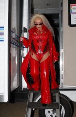 CHRISTINA AGUILERA Leaves Her Trailer for Performance at LA Pride in Los Angeles 06/11/2022