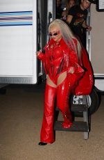 CHRISTINA AGUILERA Leaves Her Trailer for Performance at LA Pride in Los Angeles 06/11/2022