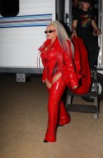 CHRISTINA AGUILERA Leaves Her Trailer for Performance at LA Pride in Los Angeles 06/11/2022