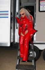 CHRISTINA AGUILERA Leaves Her Trailer for Performance at LA Pride in Los Angeles 06/11/2022