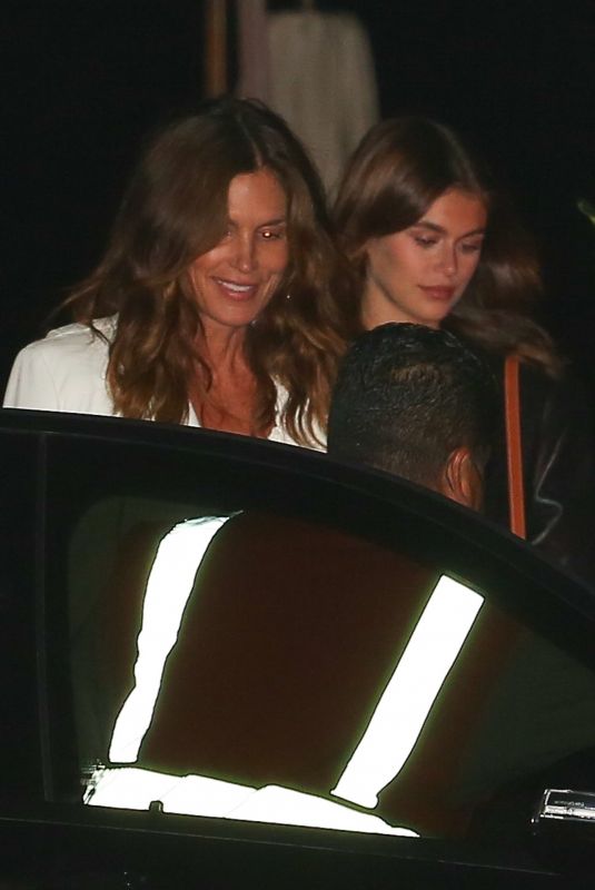 CINDY CRAWFORD and KAIA GERBER Leaves Family Dinner at Nobu in Malibu 05/31/2022