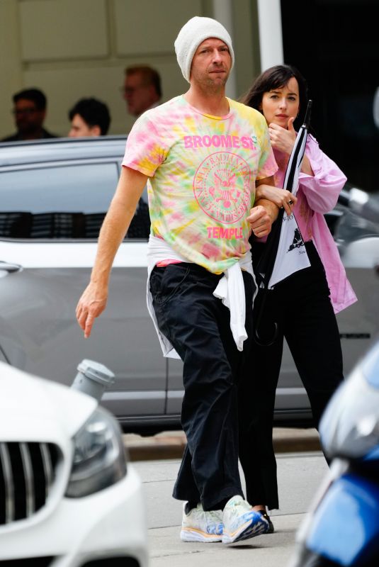 DAKOTA JOHNSON and Chris Martin Out in New York 06/07/2022